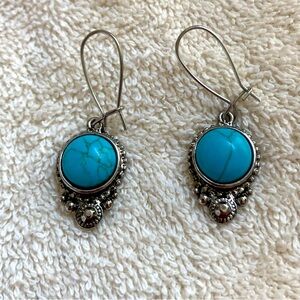 Turquoise and silver earrings